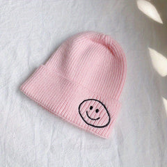Kids Smiling Face Baby Hat Warm Knitted Woolen Hat