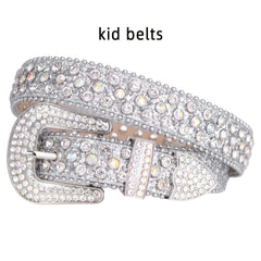 Hip Hop Rhinestone Belt Boys Girls Jeans Pant Holiday Birthday