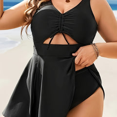 Modest Tankini Set Lace Cut Out Dress & Pant
