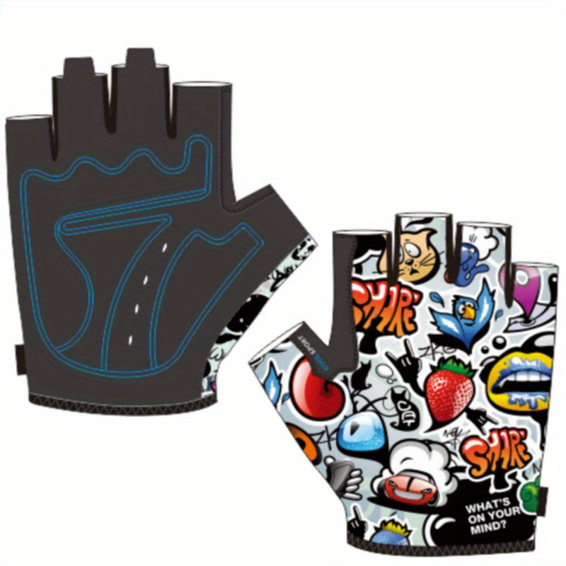 Kids Fingerless Cycling Gloves for Outdoor Sports, Boys and Girls Ages 4