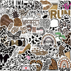 50Pcs Leopard Print Series Graffiti Stickers Waterproof DIY Creative Toy