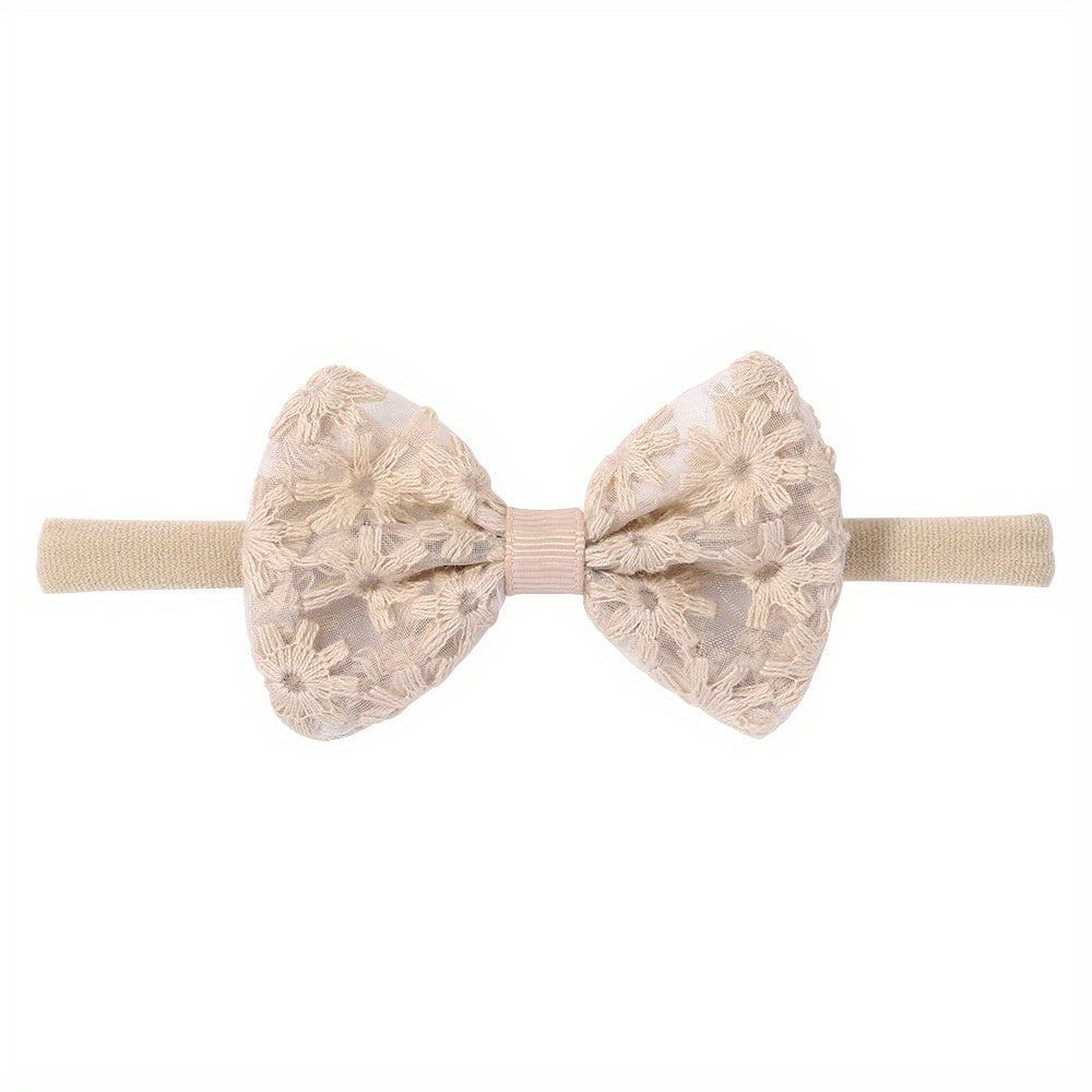 3pcs Street Embroidery Bow Headbands for Baby Girls