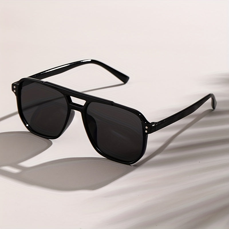 Top Bar Aviator Sunglasses Minimalist Rivet Decor UV400
