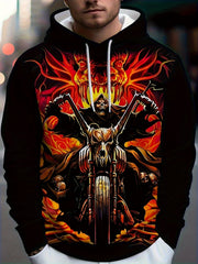 Skull 3D Print Hoodies For Men Loose Hooded Pullover