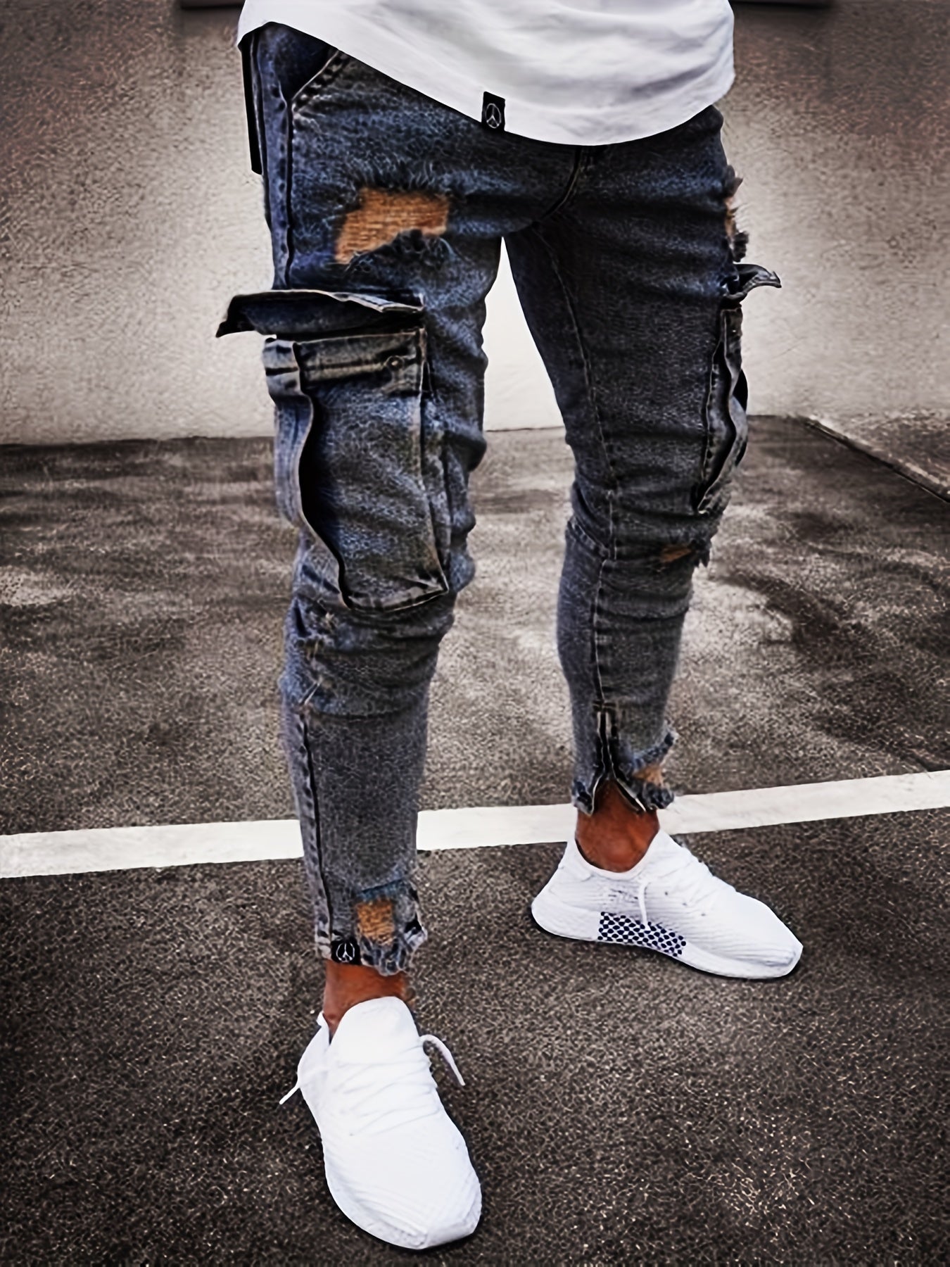 Men's Skinny Cotton Denim Pants Jeans