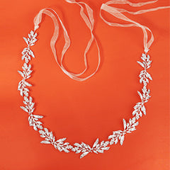 Metal Leaf Belt Bridal Belt Wedding Dress Waist Chain Sash Handcrafted