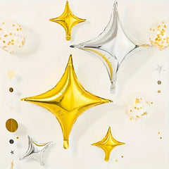 9pcs 25 Four pointed Star Aluminum Foil Balloons Party Decoration