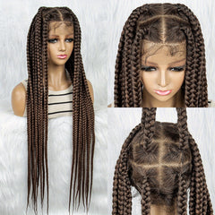 Full Lace Fiber Braid Wigs Long Box Braid Wig Synthetic Fiber Lace Front