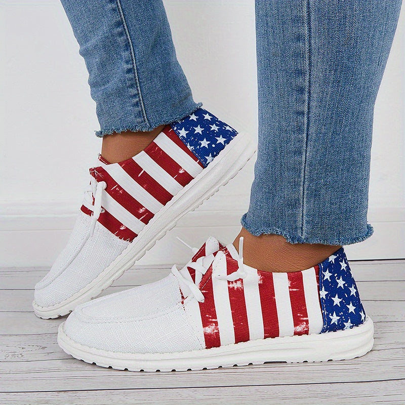 Women's Star Spangled Canvas Shoes Casual Lightweight Low Top Shoes
