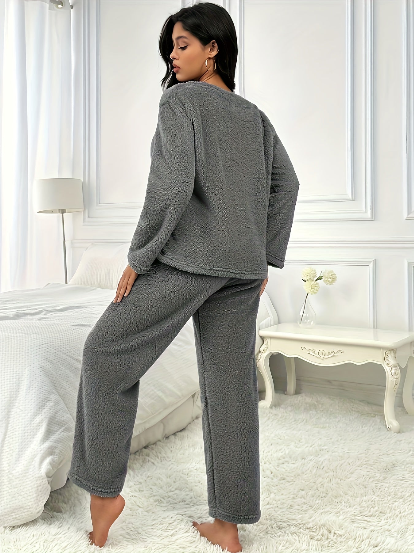 Cozy Letter Print Lounge Set Women's Loungewear