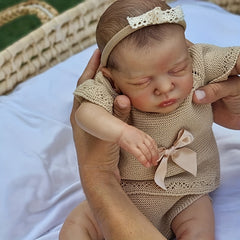 19" Reborn Baby Doll Finished Soft Touch 3D Skin Hand Draw Hair
