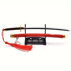 Mini Red Sheath Model Alloy Material Japanese Keychain Anime Game Weapon