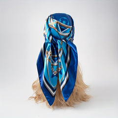 Geometric Flower Pattern Square Scarf