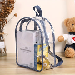 Transparent PVC Zipper Backpack Casual Bag