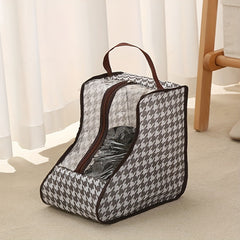3pcs Houndstooth Boots Storage Bag Zipper Dust-proof Shoe Container