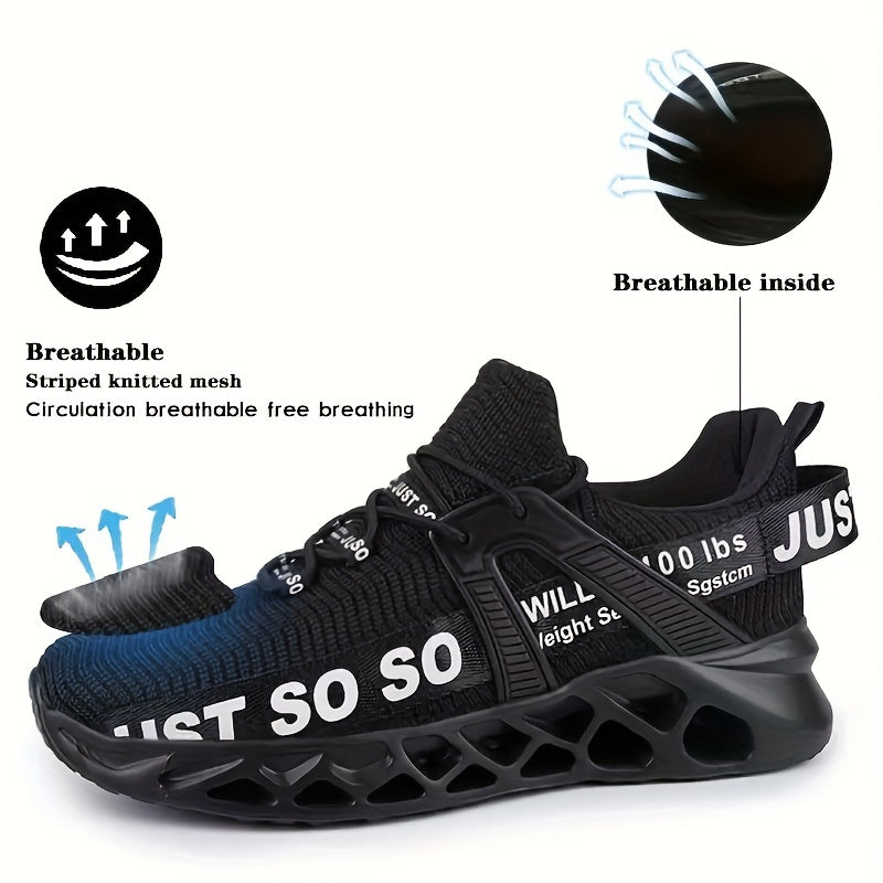 Men's Breathable Running Shoes Shock Absorption Lace Up Sneakers