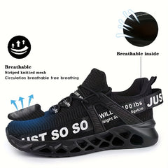 Men's Breathable Running Shoes Shock Absorption Lace Up Sneakers