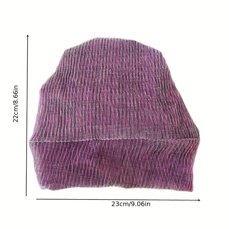 Mesh Turban Cap Elastic Head Wrap Solid Beanie Women Ramadan Bonnet