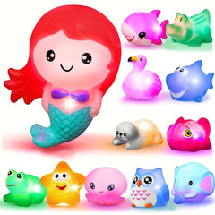 Light Up Bath Toys Set Colorful Educational Play Toys for Kids Perfect Gift