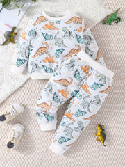 Dino Baby Boy's 2pc Sweatshirt & Sweatpants Set Casual Outfits
