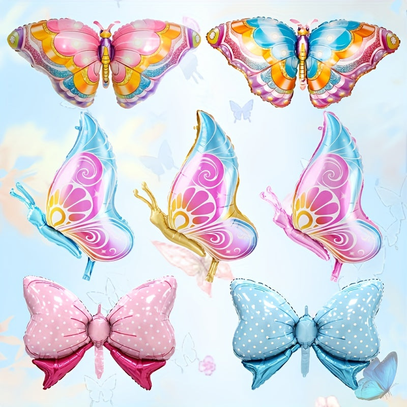 2pcs Butterfly Side Flying Butterfly Foil Balloon for Kids Party Decor