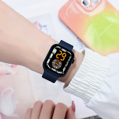 LED Square Digital Watch Silicone Strap Gift For Kids