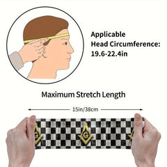 Freemason Emblem Headband Wide Sweatband for Sport Fitness