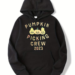 Halloween Pumpkin Skeleton Print Boys Hoodie
