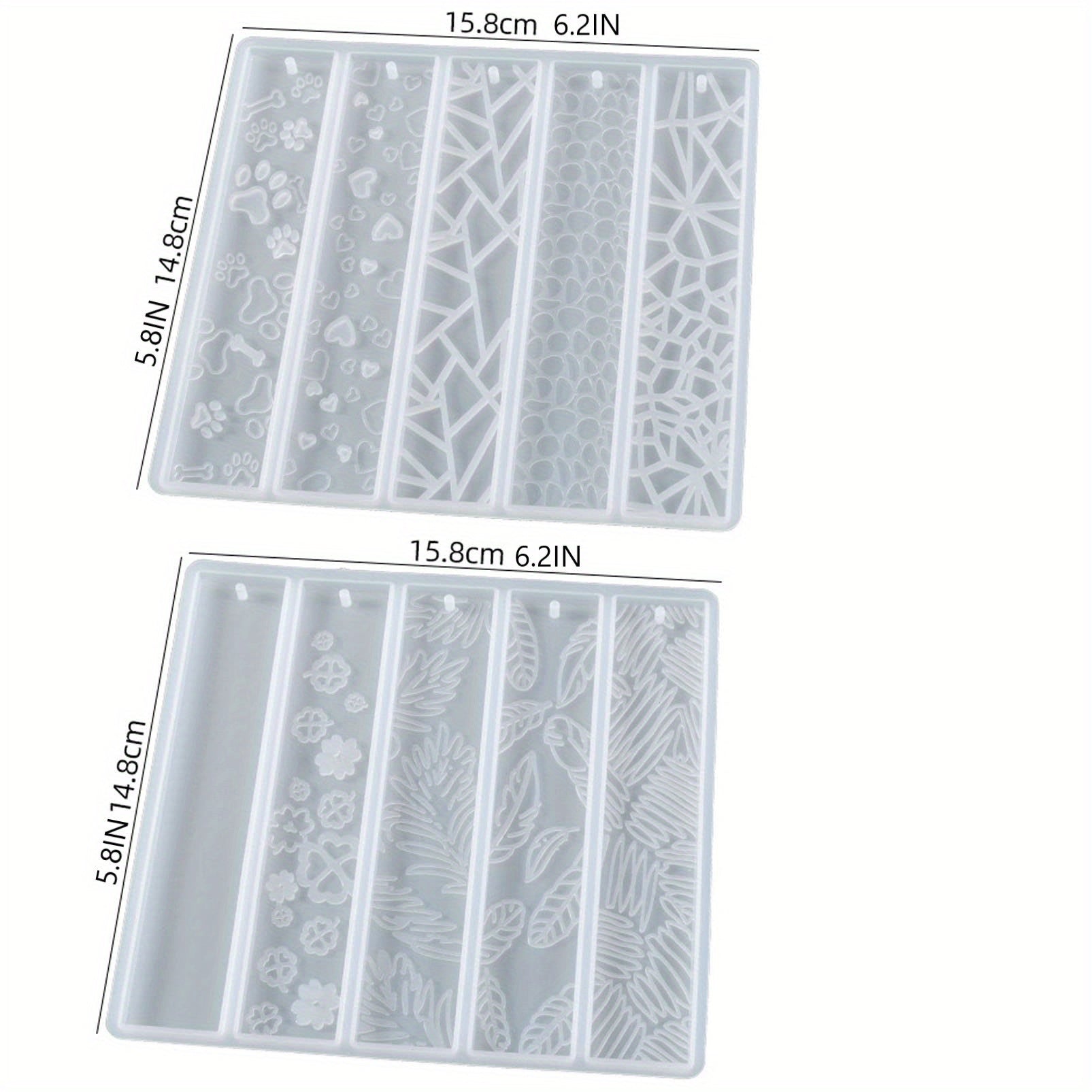 Silicone Resin Mold 2pcs Bookmark With Tassel Leaves Texture Flower
