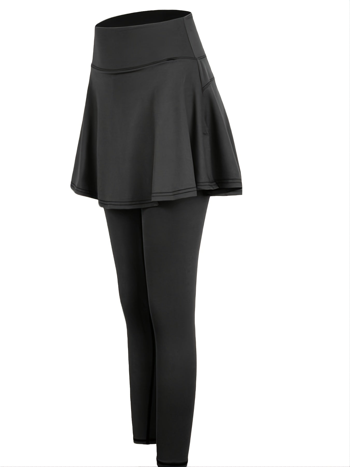 Stretchy Yoga Skirted Leggings for Women with Skirt Overlay