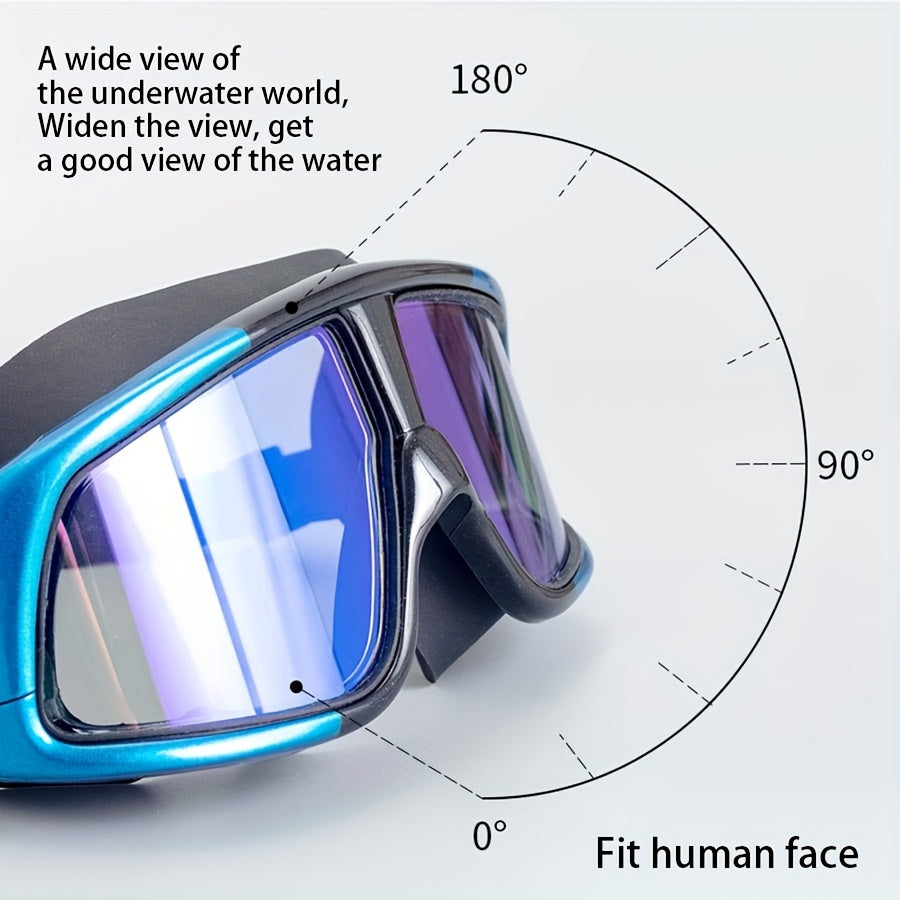 Adult Swimming Goggles Silicone Large Frame Waterproof Anti-fog