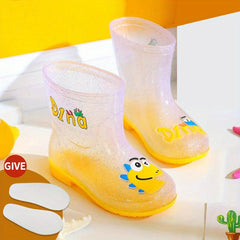 Kids Cartoon Dinosaur Rain Boots - Waterproof Anti Skid Shoes