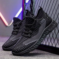 Men's Lightweight Lace Up Running Shoes Breathable Non Slip Sneaker