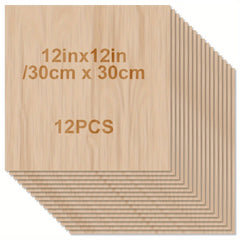 Wood Sheets 12x12x1/12 Inch 2mm Thick Unfinished Squares Wood Boards