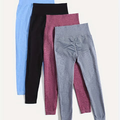 4pcs Seamless Multicolor Yoga Leggings High Stretch Fitness Tights