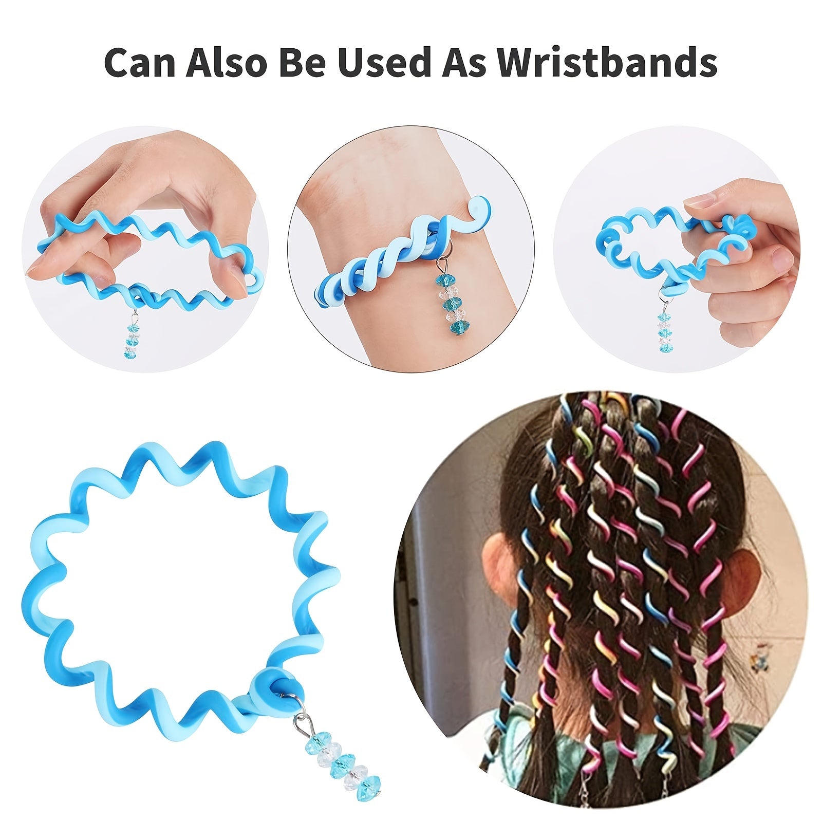 6pcs Rainbow Spiral Hair Accessories for Party