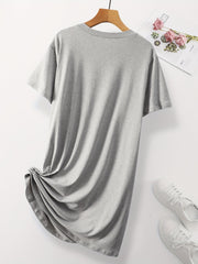 Lips & Letter Print Nightdress Middle Sleeve