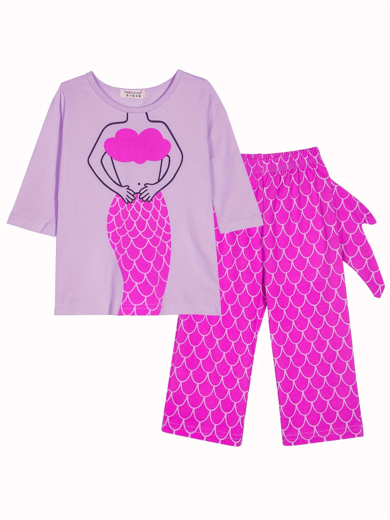 Toddler Girls Mermaid Graphic Pajamas Set