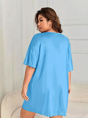 Sheep Print Nightdress Short Sleeve Loungewear Dress