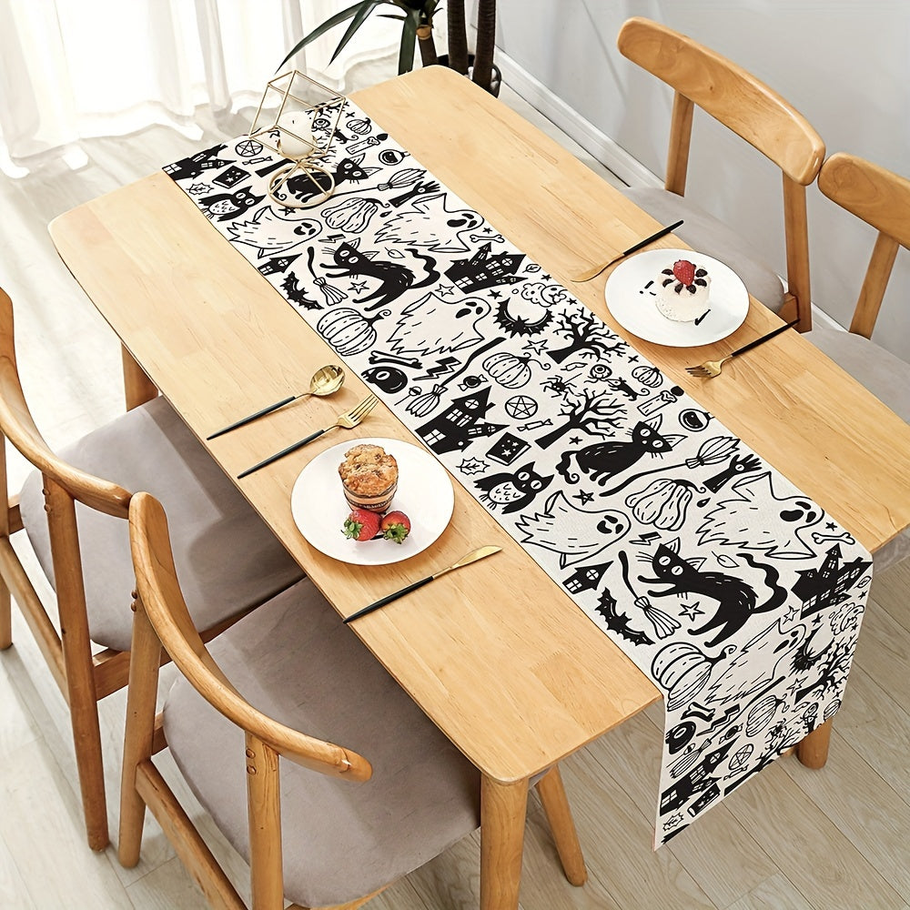 Halloween Table Runner Scary Holiday Dining Decor