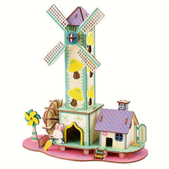 Wooden 3D Puzzle DIY Model Kit Brain Teaser Puzzle Kits