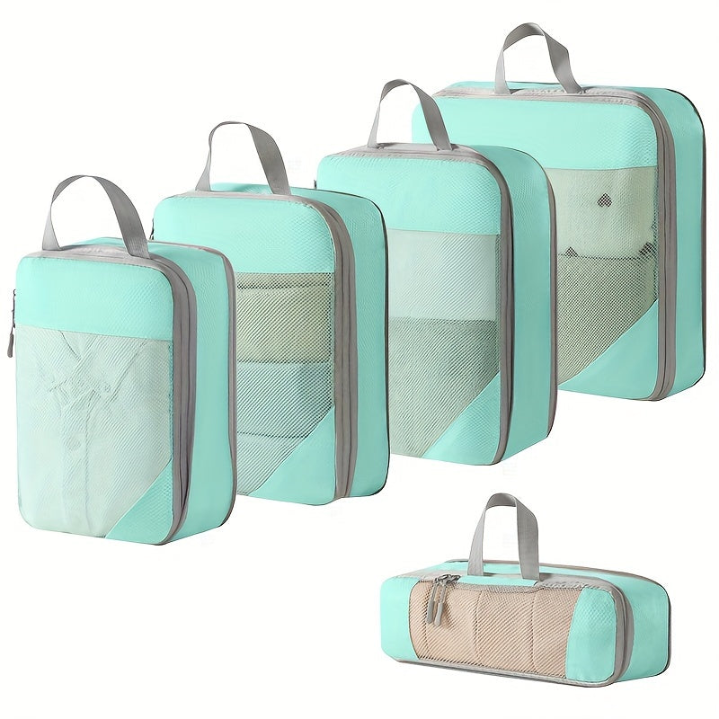6-Piece Travel Packing Cubes Mesh Luggage Organizers