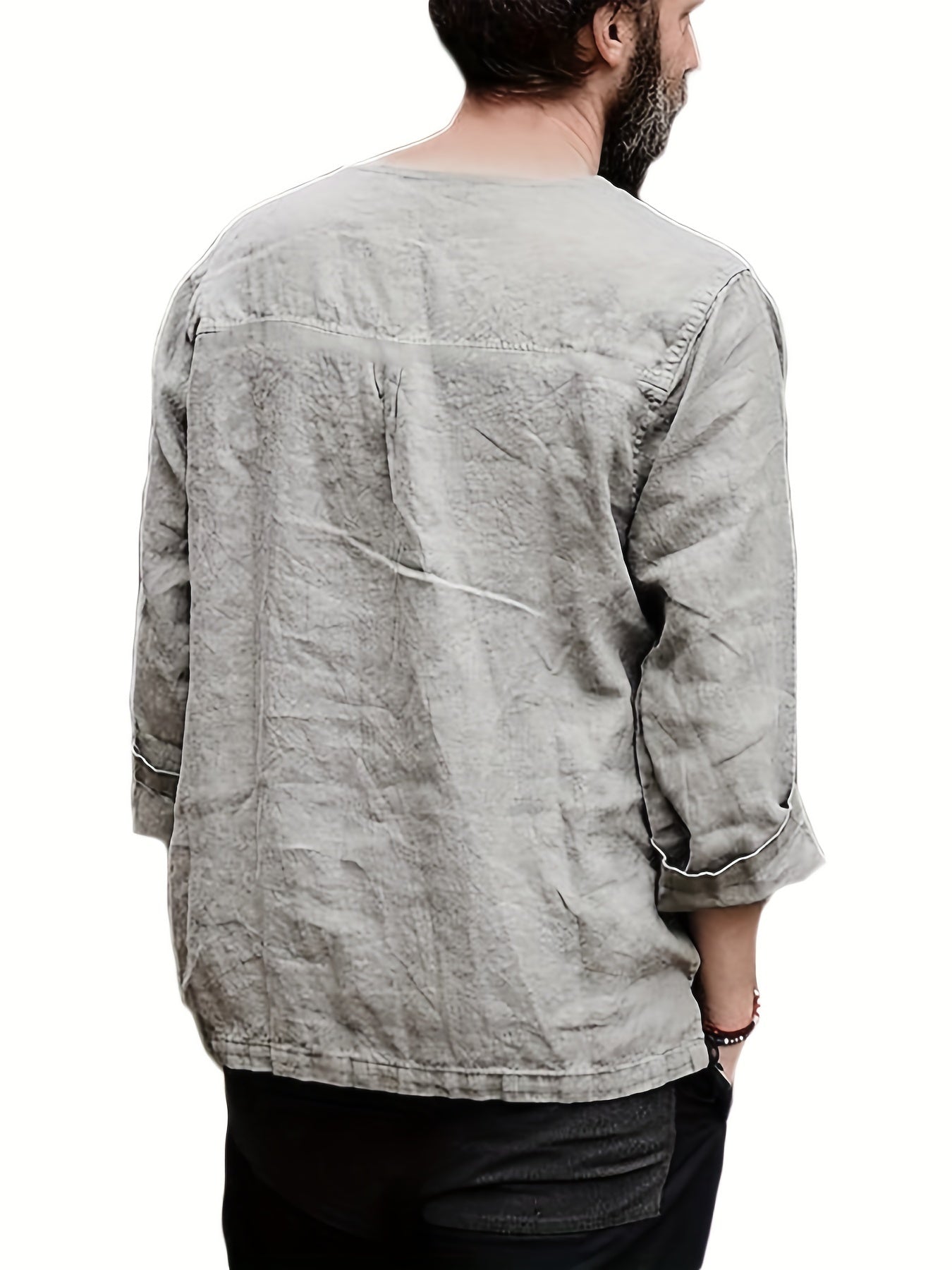 INCERUN Men's Long Sleeve Retro Pirate Shirt Lace Up Casual Beach Tops