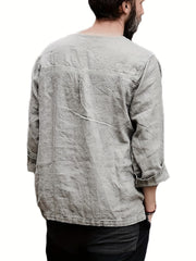 INCERUN Men's Long Sleeve Retro Pirate Shirt Lace Up Casual Beach Tops