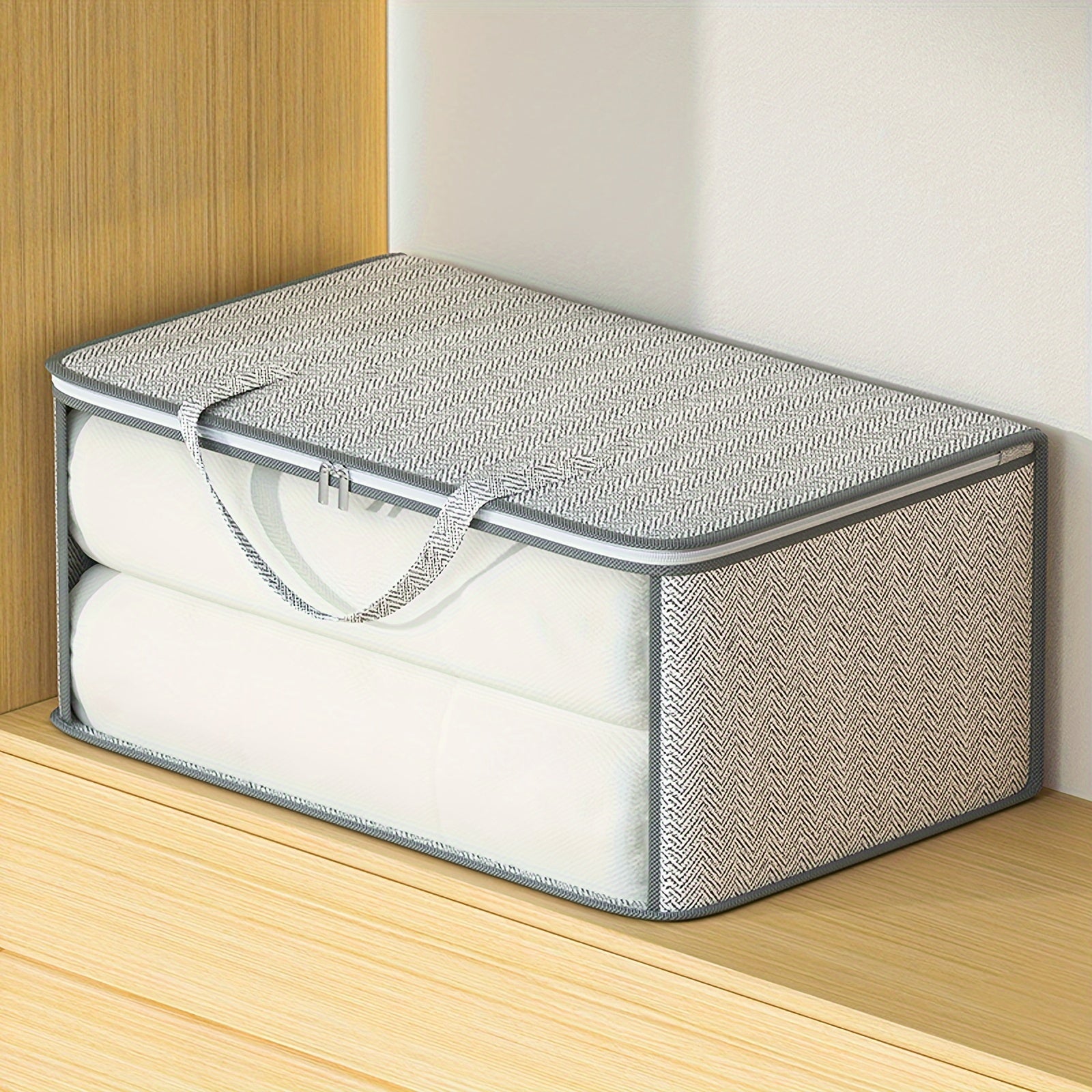 Large Capacity Storage Bag With Handles Portable Non-woven Clothes Storage Bag