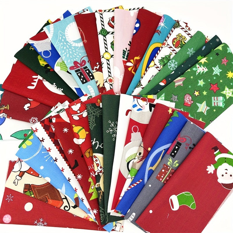 30pcs Christmas Series Patchwork Cloth Cotton Set for DIY Sewing Scrapbooking