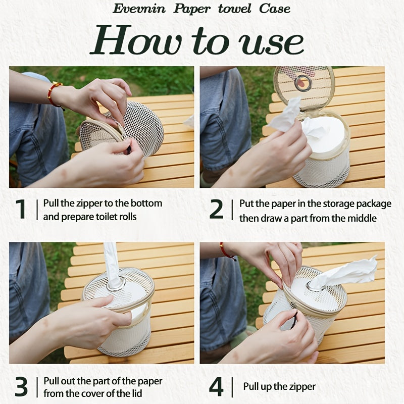 Toilet Paper Holder with Hook for Outdoor Camping