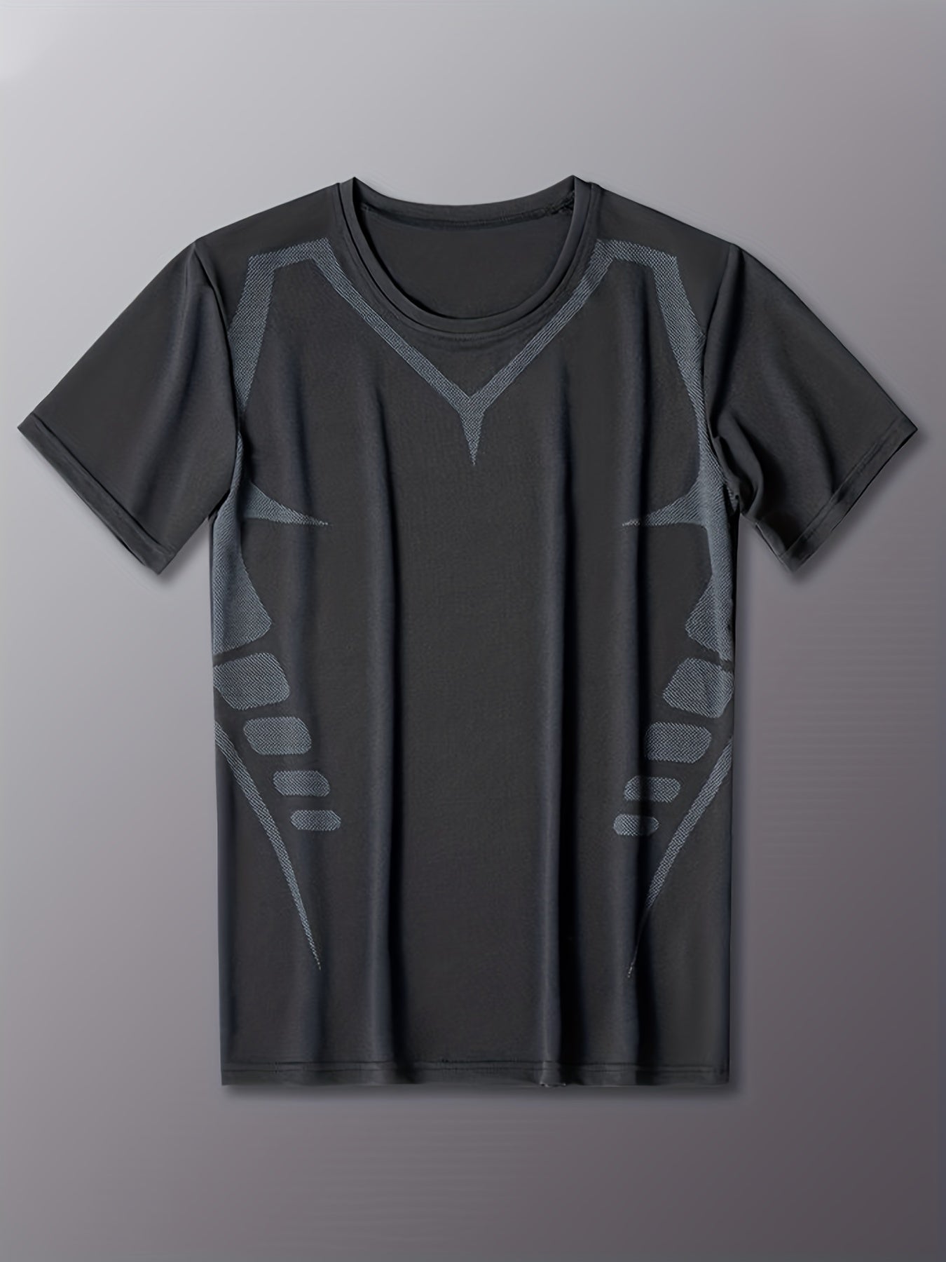 Men's Solid Sports T-shirt Quick Dry Breathable Tee Top