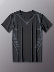 Men's Solid Sports T-shirt Quick Dry Breathable Tee Top