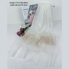 Silk Scarf Contrast Sunproof Shawl Lightweight Breathable